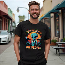 Lustigt Alien Meme T-Shirt -Just här för probarna