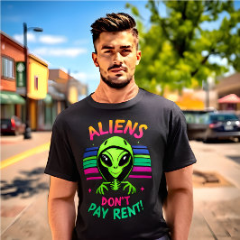 Lustigt Alien Meme T-Shirt "Utomjordingar Betalar