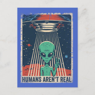 Lustigt Alien UFO:s rymdkonspiration Vykort