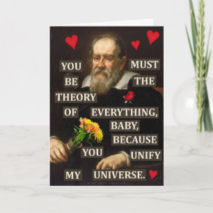 Lustigt Alla hjärtans dag Galileo Physics Geek Kär Helgkort