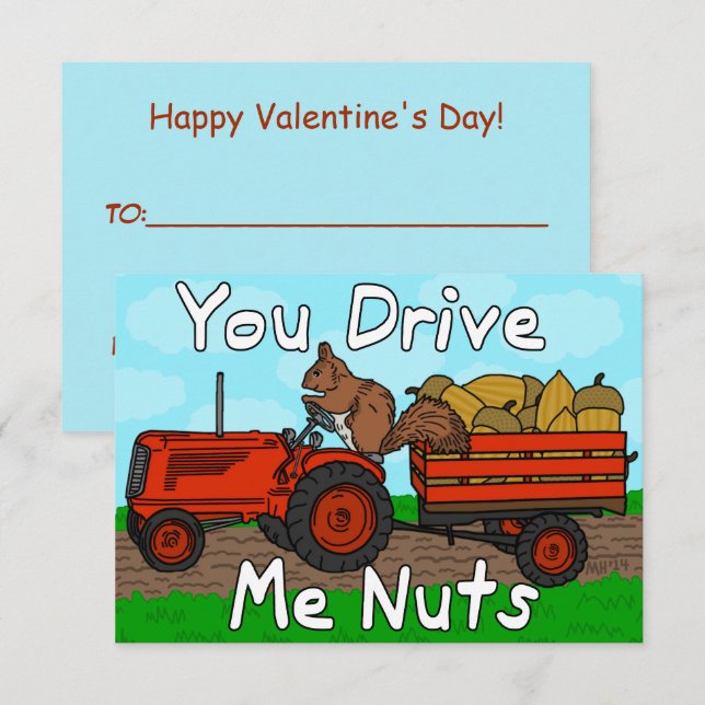 Lustigt Alla hjärtans dag Kekorre Pun Kids Classro Inbjudningar (Fram/baksida)