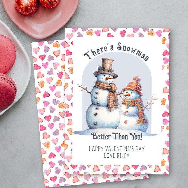 Lustigt Alla hjärtans dag Snögubbe bättre än du kl Julkort (Funny Valentine Card .. There's Snowman Better Than You - Order Printed or Instand Download)