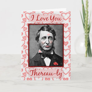 Lustigt Alla hjärtans dag Thoreau Bookworm Nerd Kä Helgkort