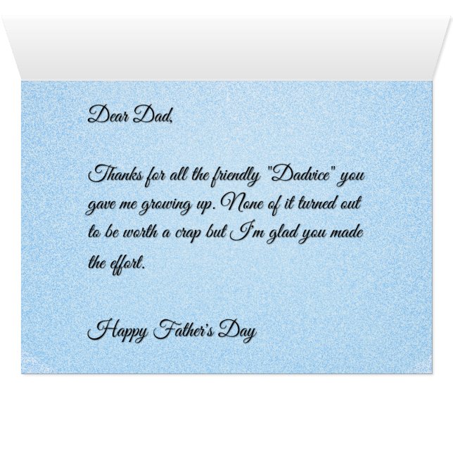 Lustigt alternativt dåligt rådgivningskort OBS kort (Insidan Horizontal (UnderSidan))