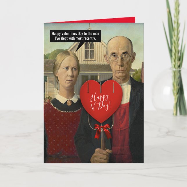 Lustigt amerikanskt Gothic Valentine är på Main Ma Helgkort (Framsida)