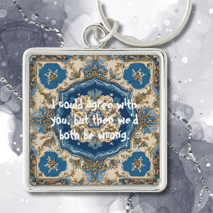 Lustigt än Elegant julklappar för Guy Friends Fyrkantig Silverfärgad Nyckelring