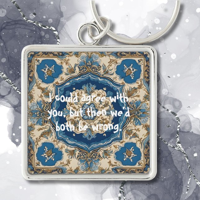 Lustigt än Elegant julklappar för Guy Friends Fyrkantig Silverfärgad Nyckelring (Funny yet Elegant Christmas Gifts for Guy Friends)