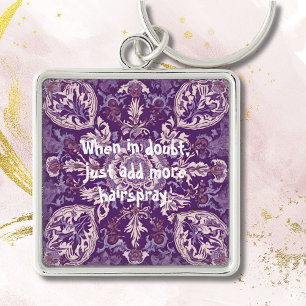 Lustigt än Elegant julklappar för Hairdressers Fyrkantig Silverfärgad Nyckelring