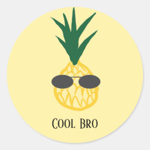 Lustigt ananas med solglasögonstämpelmall runt klistermärke