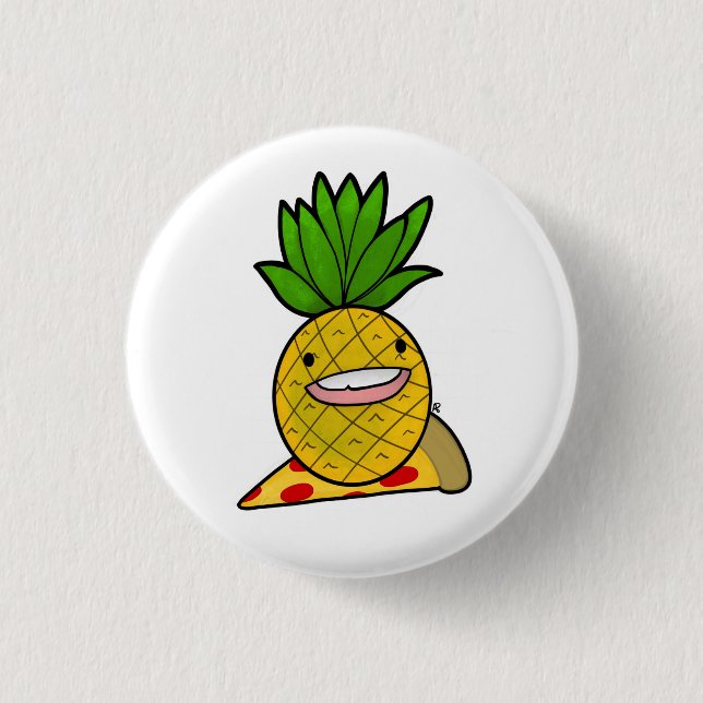 Lustigt ananas på Pizza Pin Knapp (Framsida)