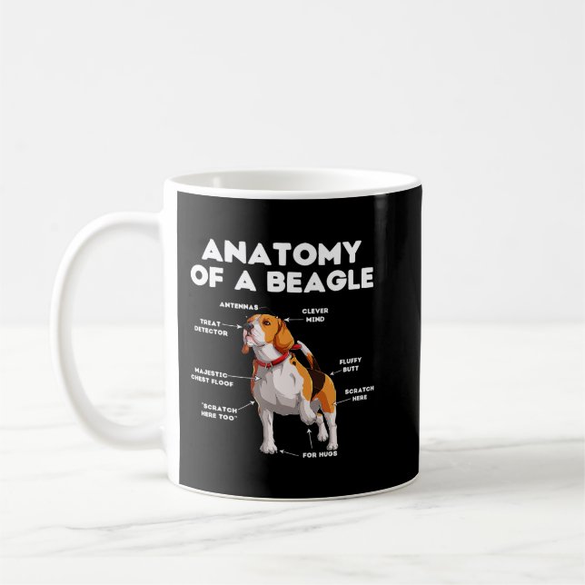Lustigt anatomi av Beagle 93 Kaffemugg (Vänster)