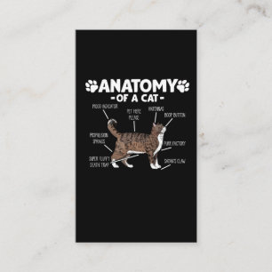 Lustigt anatomi hos en Cat Cute Cute Kattunge Pet Visitkort