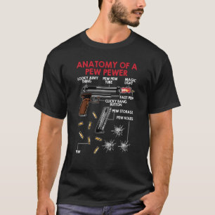 Lustigt anatomi hos en liten pewer Gun Ammo Älskar T Shirt