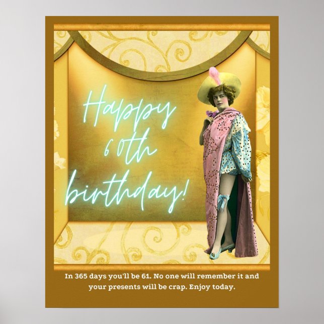 Lustigt ändrad artikel 60:e födelsedagen poster (Framsidan)