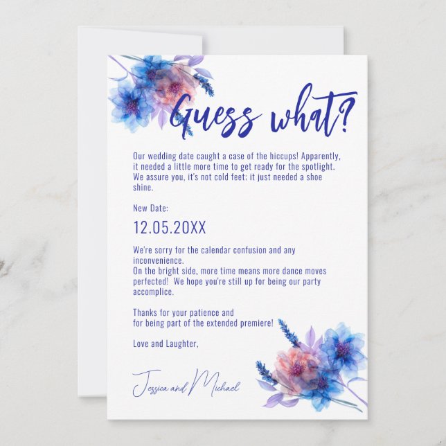 💍 lustigt ändringsdatum Pastel Whispers Meadows Spara Datumet (Framsida)