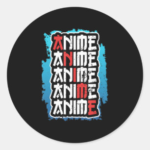 lustigt anime älskare citerar cosplay otaku weeb k runt klistermärke