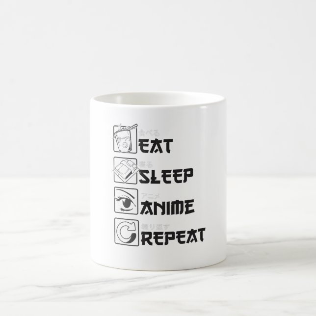 Lustigt Anime Gift - Upprepa viloläge Otaku Kaffemugg (Center)