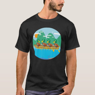 Lustigt Ankor i en radbåt Coola Duckling Rwing B T Shirt