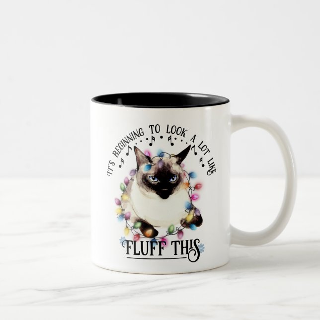 Lustigt, Annoyed Cat, Fluff Detta, Julens Helgdag Två-Tonad Mugg (Höger)