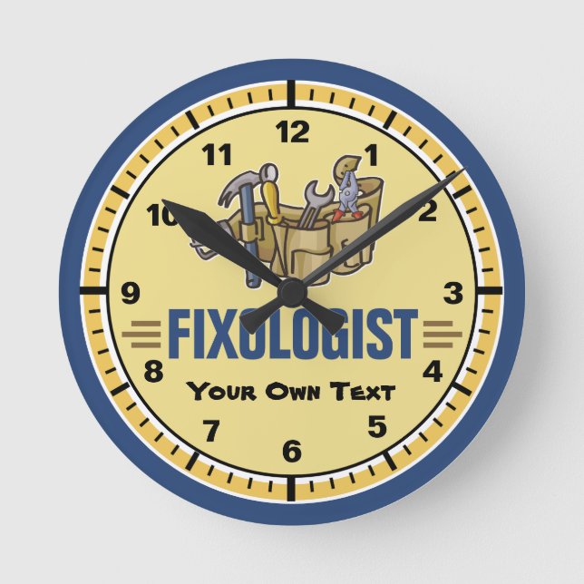 Lustigt anpassa den Handymannen Rund Klocka (Framsida)