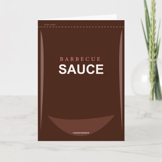 Lustigt Anpassade Barbecue Sauce Birthday Card Kort (Framsida)