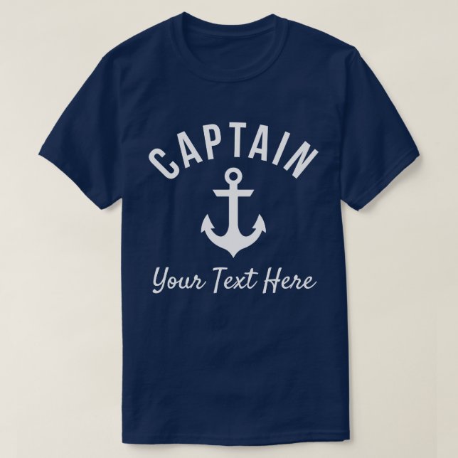 Lustigt Anpassade Boat Kapten Shirt T (Design framsida)