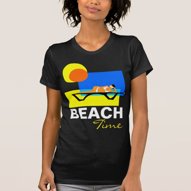 Lustigt anpassade för Beach Time Tee Shirt (Framsida)