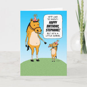 Lustigt Anpassade Little Horse Birthday Card Kort