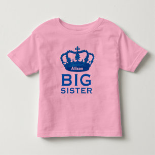 Lustigt anpassat namn BIG SISTER Krona Gift V03 T-shirt