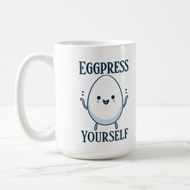 Lustigt anpassat namn för "Eggpress Yourself" Kaffemugg (Vänster)