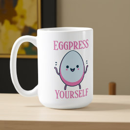 Lustigt anpassat namn för "Eggpress Yourself" Kaffemugg