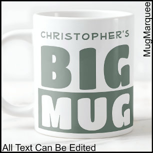Lustigt anpassat namn Text 2 Tone Big Mugg 009 Jumbo Mugg