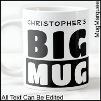 Lustigt anpassat namn Text 2 Tone Black Big Mugg 0