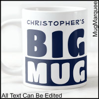 Lustigt anpassat namn Text 2 Tone Navy Big Mugg 01