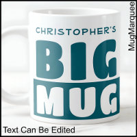 Lustigt anpassat namn Text 2 Tone Teal Big Mugg 00