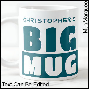 Lustigt anpassat namn Text 2 Tone Teal Big Mugg 00 Jumbo Mugg