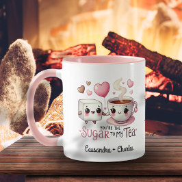 Lustigt anpassat par "Sugar to My Tea" Mugg