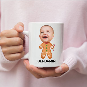 Lustigt Anpassningsbar Ansikte Photo Gingerbröd ju Kaffemugg