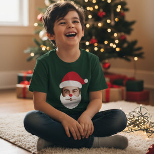 Lustigt Anpassningsbar Ansikte Swap Jultomten jul T Shirt