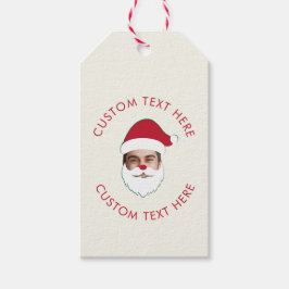 Lustigt Anpassningsbar Ansikte Swap Jultomten Jult Presentetikett