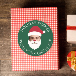 Lustigt Anpassningsbar Ansikte Swap Jultomten Jult Runt Klistermärke