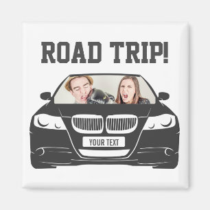 Lustigt Anpassningsbar Bilfoto Road Resa Magnet