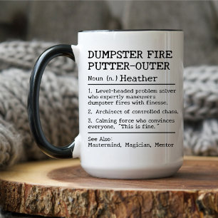 Lustigt Anpassningsbar Chef Gift, Dumpster Fire Pu Mugg