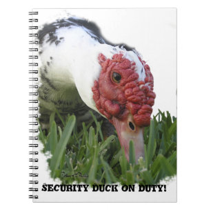 Lustigt Anpassningsbar Text Security Muscovy Anka  Anteckningsbok