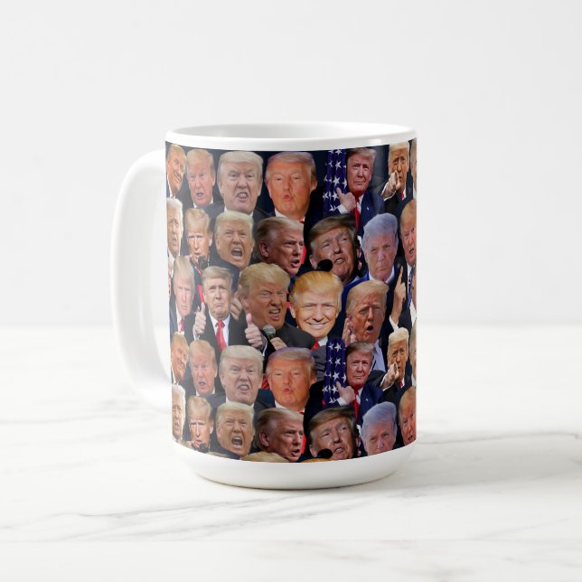 Lustigt Ansikte av trump Kaffemugg (Framsida vänster)