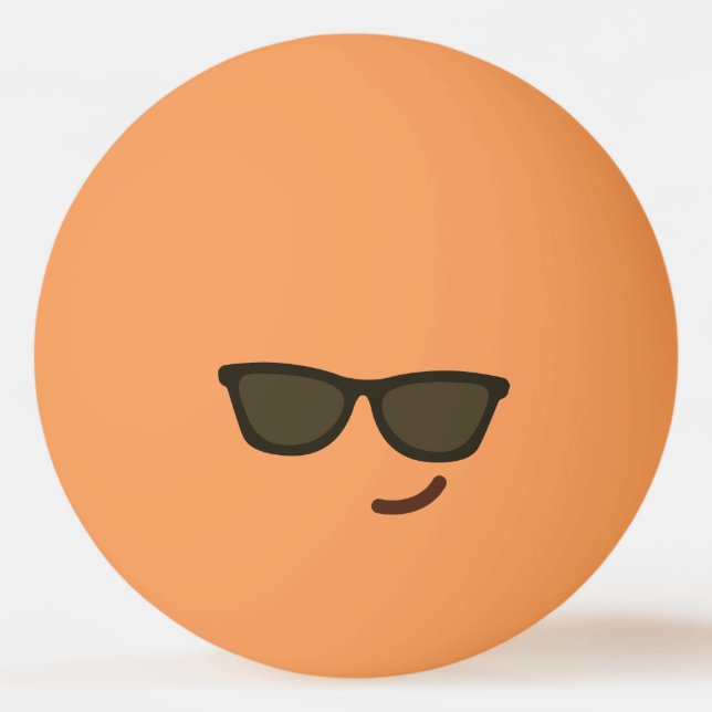 Lustigt Ansikte. Emoji. Emoticon. Mr Coola! Pingisboll (Baksidan)