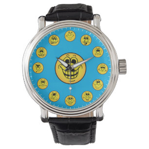 Lustigt Ansikte & Expressions Emoji's in Gult Watc Armbandsur