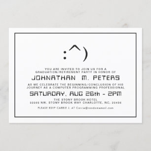 Lustigt Ansikte - minimalt datateknik Grad Inbjuda Inbjudningar