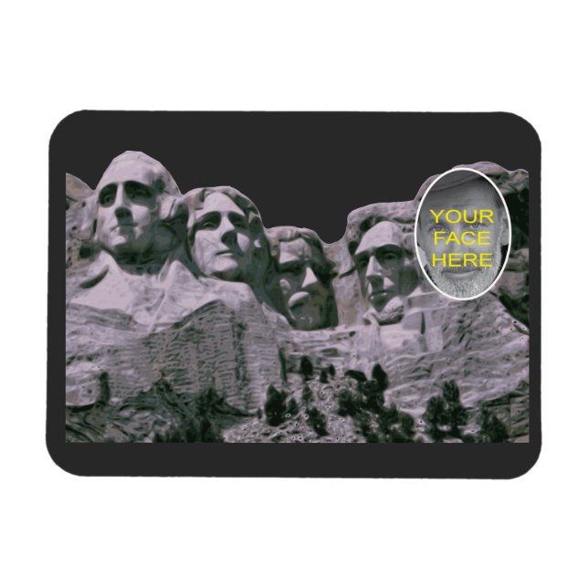 Lustigt ansikte på Mt Rushmore Magnet (Horisontell)