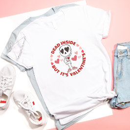 Lustigt anti-Alla hjärtans dag Cute Single skalle T Shirt